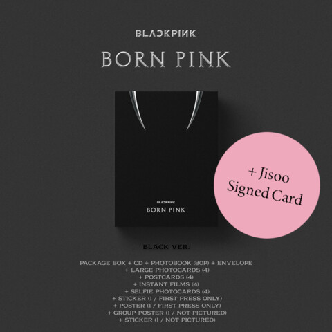 BORN PINK von BLACKPINK - Exclusive Boxset - Black Complete Edt. + Signed Card JISOO jetzt im Blackpink Store